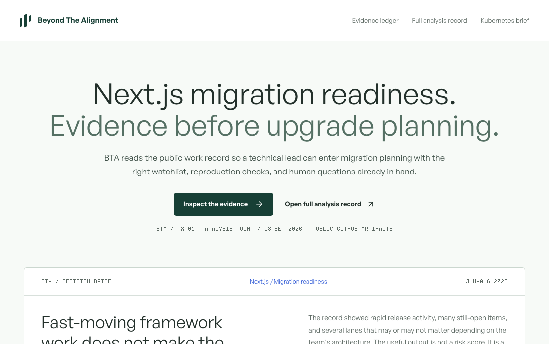 Preview of the Next.js migration readiness decision brief